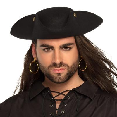 Boland Piraten oorbellen - 2x stuks - goud - kunststof - met clip - carnaval