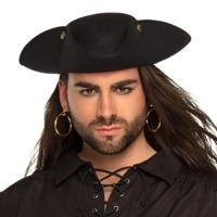 Boland Piraten oorbellen - 2x stuks - goud - kunststof - met clip - carnaval