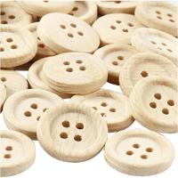Creativ Company Houten knopen, d 23 mm, 4 gaten, 30 stuk/ 1 doos