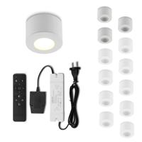 Set LED-opbouwspot met afstandsbediening Parma wit 3W dimbaar 1-12 stuks