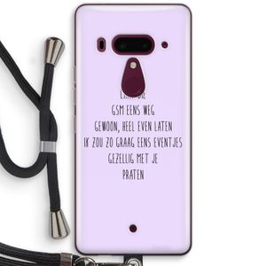 GSM: HTC U12+ Transparant Hoesje met koord