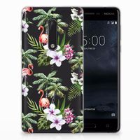 Nokia 5 TPU Hoesje Flamingo Palms - thumbnail