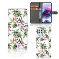 Motorola Moto G100 | Telefoonhoesje | Met pasjeshouder | Flamingo Palms