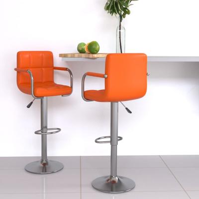 Barkrukken 2 st kunstleer oranje