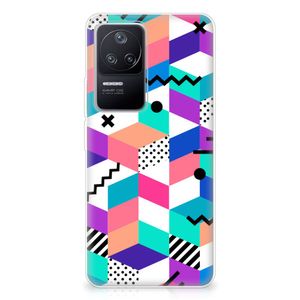 Xiaomi Poco F4 TPU Hoesje Blokken Kleurrijk