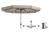 Madison Syros Luxe stokparasol Ø350 cm. - Ecru met Sevilla voet en hoes