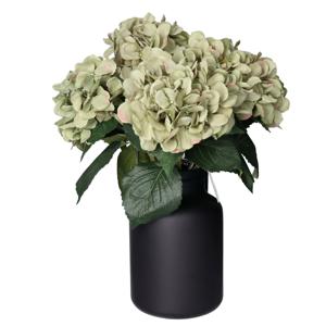 kunst bloemen boeket Hortensia tak - 8x - groen - 48 cm - Kunst zijdebloemen - hydrang