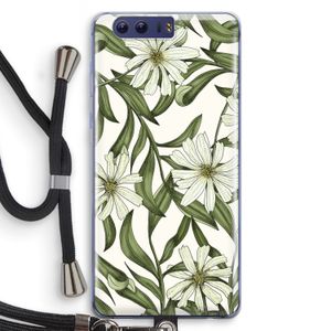 Wit bloemenpatroon: Honor 9 Transparant Hoesje met koord