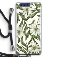 Wit bloemenpatroon: Honor 9 Transparant Hoesje met koord
