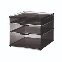 iDesign - Make-up Organizer, 3 Lades, Hoog, 21 x 20.3 x 17.8 cm, Smoke