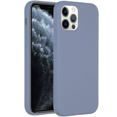 AccezzLiquid Silicone voor Apple iPhone 12 (Pro) Telefoonhoesje Paars