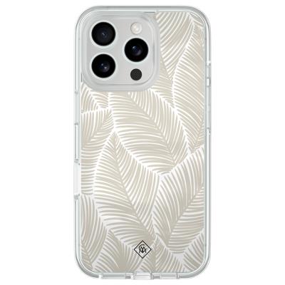 iPhone 16 Pro hybride hoesje - Palmy leaves beige