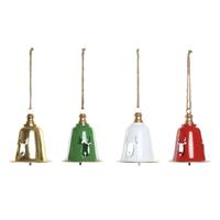 Kerstversiering Home ESPRIT Wit Rood Groen Gouden Metaal 18,5 x 18,5 x 24 cm (4 Stuks)