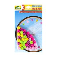 Spaakkralen - 36x stuks - gekleurd - kunststof - kinderfiets versiering