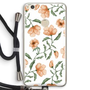 Peachy flowers: Huawei Ascend P8 Lite (2017) Transparant Hoesje met koord