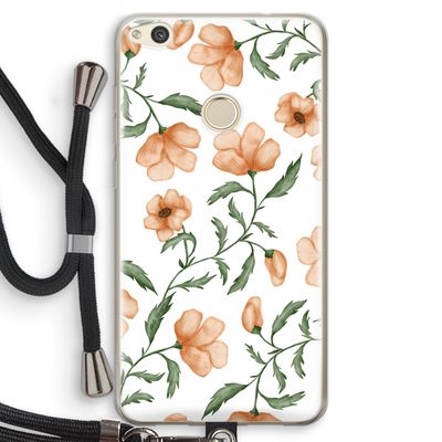 Peachy flowers: Huawei Ascend P8 Lite (2017) Transparant Hoesje met koord