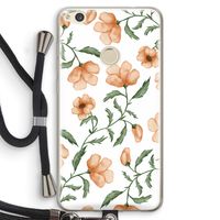 Peachy flowers: Huawei Ascend P8 Lite (2017) Transparant Hoesje met koord