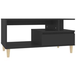 vidaXL Salontafel 90x49x45 cm bewerkt hout zwart