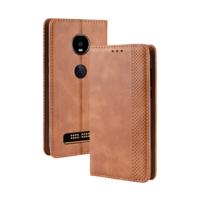 Magnetische gesp retro Crazy Horse textuur horizontale Flip lederen case voor moto Z4 spelen met houder & card slots & Photo Frame (bruin)