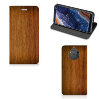 Nokia 9 PureView Book Wallet Case Donker Hout - thumbnail