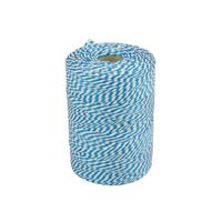 Quantore Touw katoen 45meter 50gr blauw/wit - thumbnail