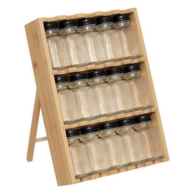 Kruidenrekje - 15 kruidenpotjes - 23 x 31 cm - bamboe?- kruiden potjes - keuken