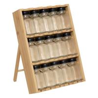 Kruidenrekje - 15 kruidenpotjes - 23 x 31 cm - bamboe?- kruiden potjes - keuken
