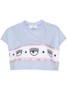 Chiara Ferragni t-shirt Logomania à coupe crop - Bleu