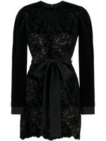 Elie Saab robe longue à fleurs en dentelle - Noir - thumbnail