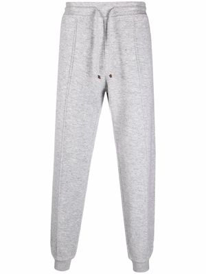 Brunello Cucinelli pantalon de jogging à lien de resserrage - Gris