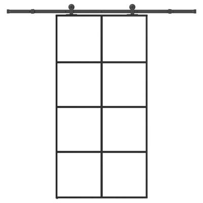 Schuifdeur met beslag 102,5x205 cm ESG-glas en aluminium