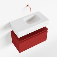 Toiletmeubel Mondiaz Andor | 60 cm | Meubelkleur Fire | Lex vrijhangend wastafel Talc Rechts | Zonder kraangat