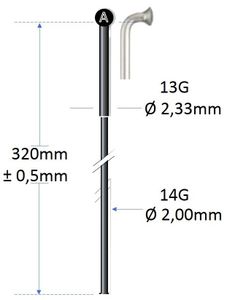 Alpina Spaak zwart rvs 13g/320mm/ø2.00mm voor spaakmachine p/100