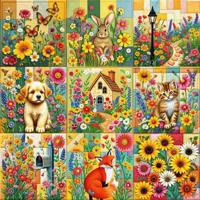 Cottage Garden Nine Patch Puzzel 1000 stukjes