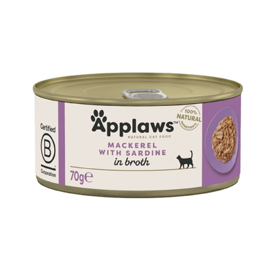 APPLAWS Mackerel with sardine in broth - nat kattenvoer - 70g