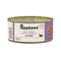 APPLAWS Mackerel with sardine in broth - nat kattenvoer - 70g