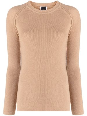 PINKO pull nervuré à plaque logo - Marron