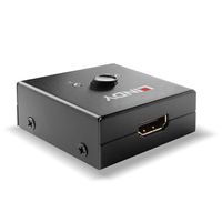 LINDY 2 Port HDMI 18G Bidirektionaler Switch HDMI-switch 2 poorten 3840 x 2160 Pixel - thumbnail