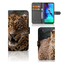 Motorola Moto G Pro Telefoonhoesje met Pasjes Luipaard - thumbnail