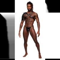 Male Power Aquarius - Imitatie Leren Harnas - One Size - Zwart