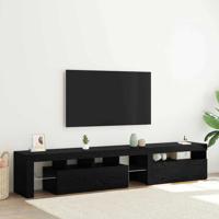 Tv-meubels 2 st met LED's bewerkt hout zwart eikenkleurig