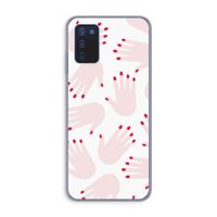 Hands pink: Samsung Galaxy A03s Transparant Hoesje