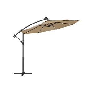 Parasol met LED-verlichting op zonne-energie, Taupe