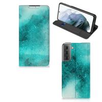 Bookcase Samsung Galaxy S21 FE Painting Blue Bookcase Samsung Galaxy S21 FE Painting Blue