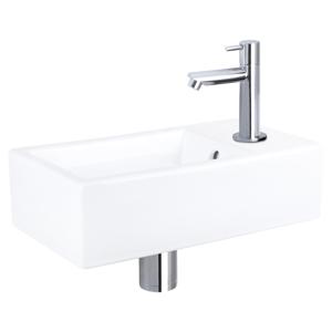 Differnz Force fonteinset keramiek - kraan recht - 40 x 22 x 11.5 cm - chroom