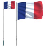 vidaXL Vlag met vlaggenmast Frankrijk 5,55 m aluminium - thumbnail
