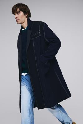 Lange gestreepte jas - BLUE - M Lange gestreepte jas - BLUE - M