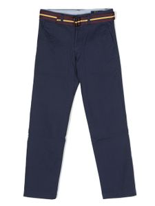 Ralph Lauren Kids pantalon droit à taille ceinturée - Bleu