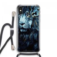 Darkness Lion: iPhone XS Max Transparant Hoesje met koord