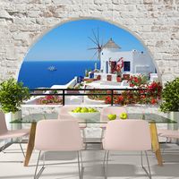 Zelfklevend fotobehang -  Zomer in Santorini  , Premium Print - thumbnail